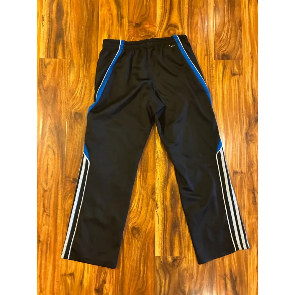Adidas Climalite Track Pants Mens Small Black Blue White Stripes Y2K Sportswear